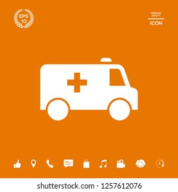 Ambulance symbol icon. Graphic elements for your design