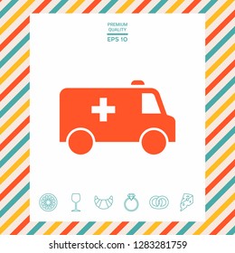 Ambulance symbol icon. Graphic elements for your design