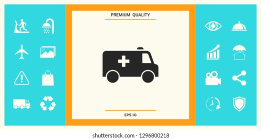 Ambulance symbol icon. Graphic elements for your design