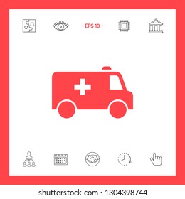 Ambulance symbol icon. Graphic elements for your design