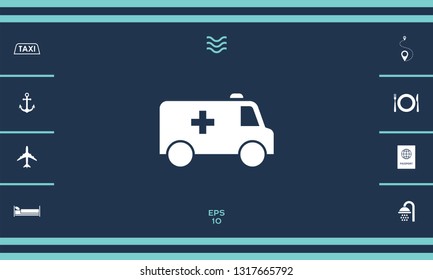 Ambulance symbol icon. Graphic elements for your design