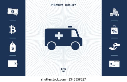 Ambulance symbol icon. Graphic elements for your design