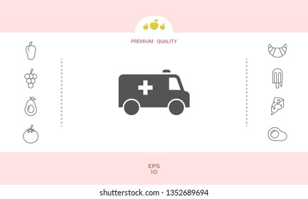 Ambulance symbol icon. Graphic elements for your design