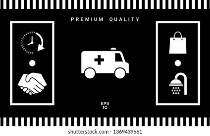 Ambulance symbol icon. Graphic elements for your design