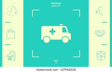 Ambulance symbol icon. Graphic elements for your design