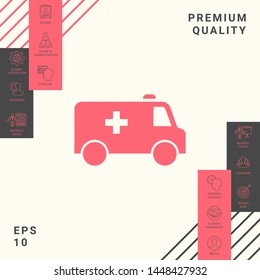 Ambulance symbol icon. Graphic elements for your design