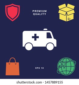 Ambulance symbol icon. Graphic elements for your design