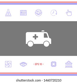 Ambulance symbol icon. Graphic elements for your design