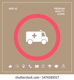 Ambulance symbol icon. Graphic elements for your design