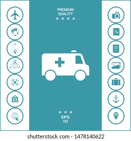 Ambulance symbol icon. Graphic elements for your design