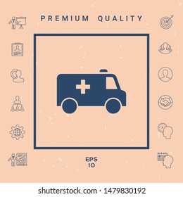 Ambulance symbol icon. Graphic elements for your design