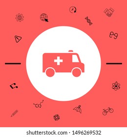 Ambulance symbol icon. Graphic elements for your design