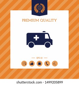 Ambulance symbol icon. Graphic elements for your design