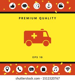 Ambulance symbol icon. Graphic elements for your design