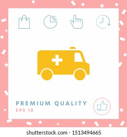 Ambulance symbol icon. Graphic elements for your design