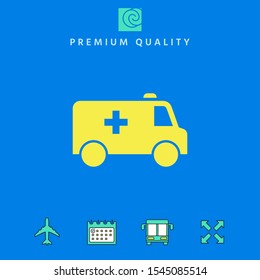 Ambulance symbol icon. Graphic elements for your design