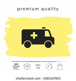 Ambulance symbol icon. Graphic elements for your design