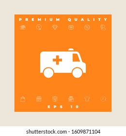 Ambulance symbol icon. Graphic elements for your design