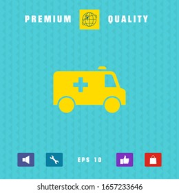 Icono de símbolo de ambulancia. Elementos gráficos para el diseño