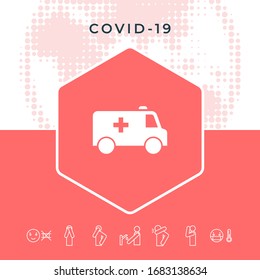 Ambulance symbol icon. Graphic elements for your design