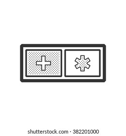  ambulance symbols on Rectangle label vector