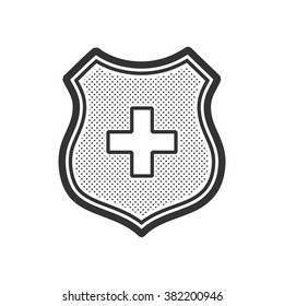  ambulance symbols on Shield label 