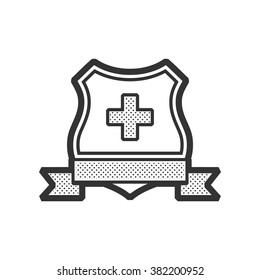  ambulance symbols on Shield label design