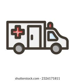 Ambulance Thick Line Filled Colors For Personal And Commercial Use.
