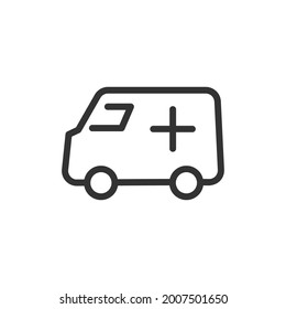 Ambulance thin line icon. Symbol in trendy outline style. Premium design for web and apps. Perfect for UI.