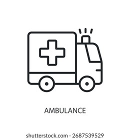 Ambulance thin line vector icons.