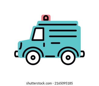 ambulance transport, line and fill icon