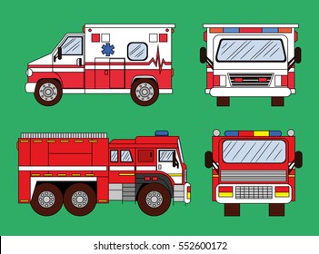 Ambulance. transport, rescue, fire car vector art