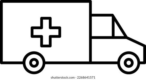 Ambulance Transportation Icons with black outline style