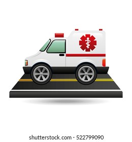 ambulance transportation on road vector illustration eps 10