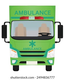 Ambulance truck front view. vector illustration