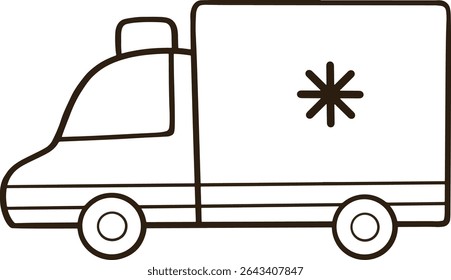 an ambulance truck icon on a transparent background