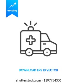 Ambulance truck icon vector, filled flat sign, solid pictogram isolated on white. Symbol, logo illustration. Pixel perfect