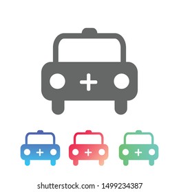 Ambulance truck icon vector, filled flat sign, solid pictogram isolated on white. Symbol, logo illustration. Pixel perfect