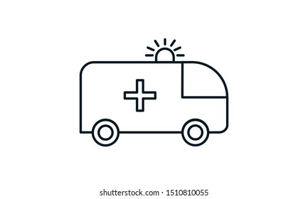 
Ambulance truck icon vector, Flat style, Symbol, logo illustration. 