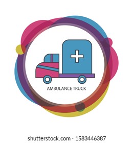 Ambulance truck icon with white background