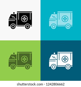 ambulance, truck, medical, help, van Icon Over Various Background. glyph style design, designed for web and app. Eps 10 vector illustration