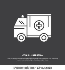 ambulance, truck, medical, help, van Icon. glyph vector symbol for UI and UX, website or mobile application