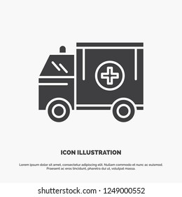 ambulance, truck, medical, help, van Icon. glyph vector gray symbol for UI and UX, website or mobile application