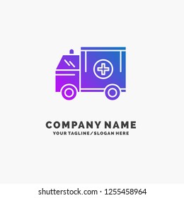 ambulance, truck, medical, help, van Purple Business Logo Template. Place for Tagline.