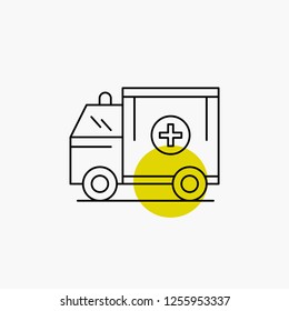 ambulance, truck, medical, help, van Line Icon