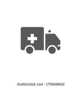 Ambulance truck vector icon symbol medical isolated on white background