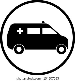 Ambulance van car vector icon 