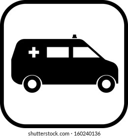 Ambulance van car vector icon 