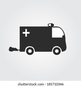 Ambulance van car vector icon