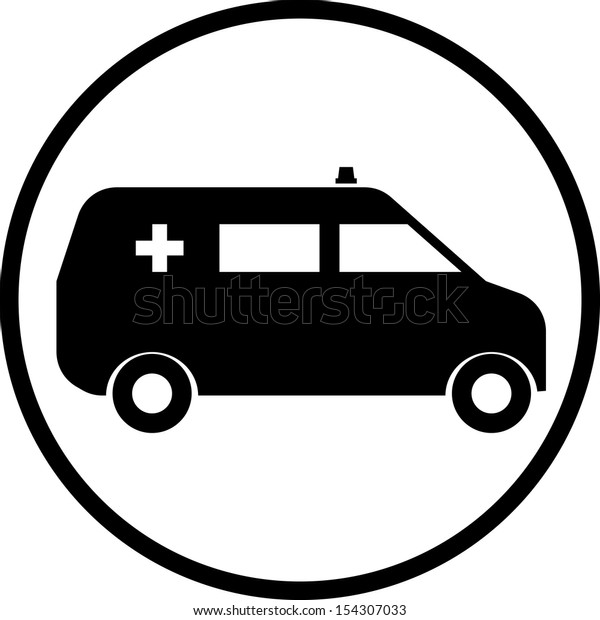 Ambulance van car vector icon\
